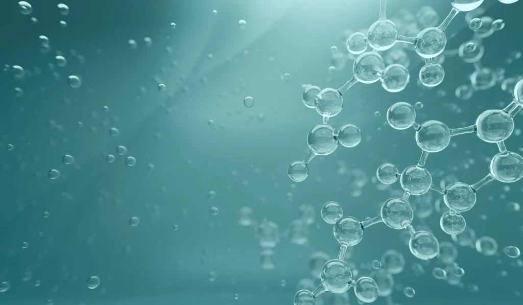 A close-up of a molecule.